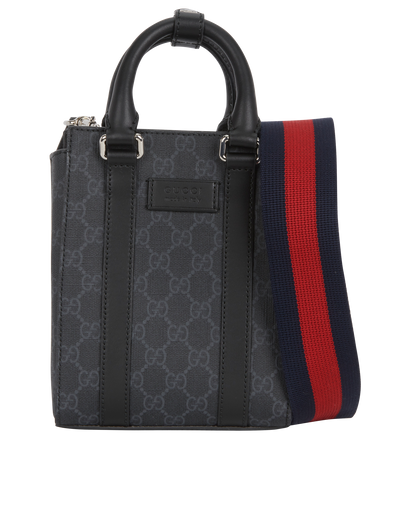 GG Mini Tote Bag, &pound;550, Handbags, Black, Coated Canvas/Leather, Front view